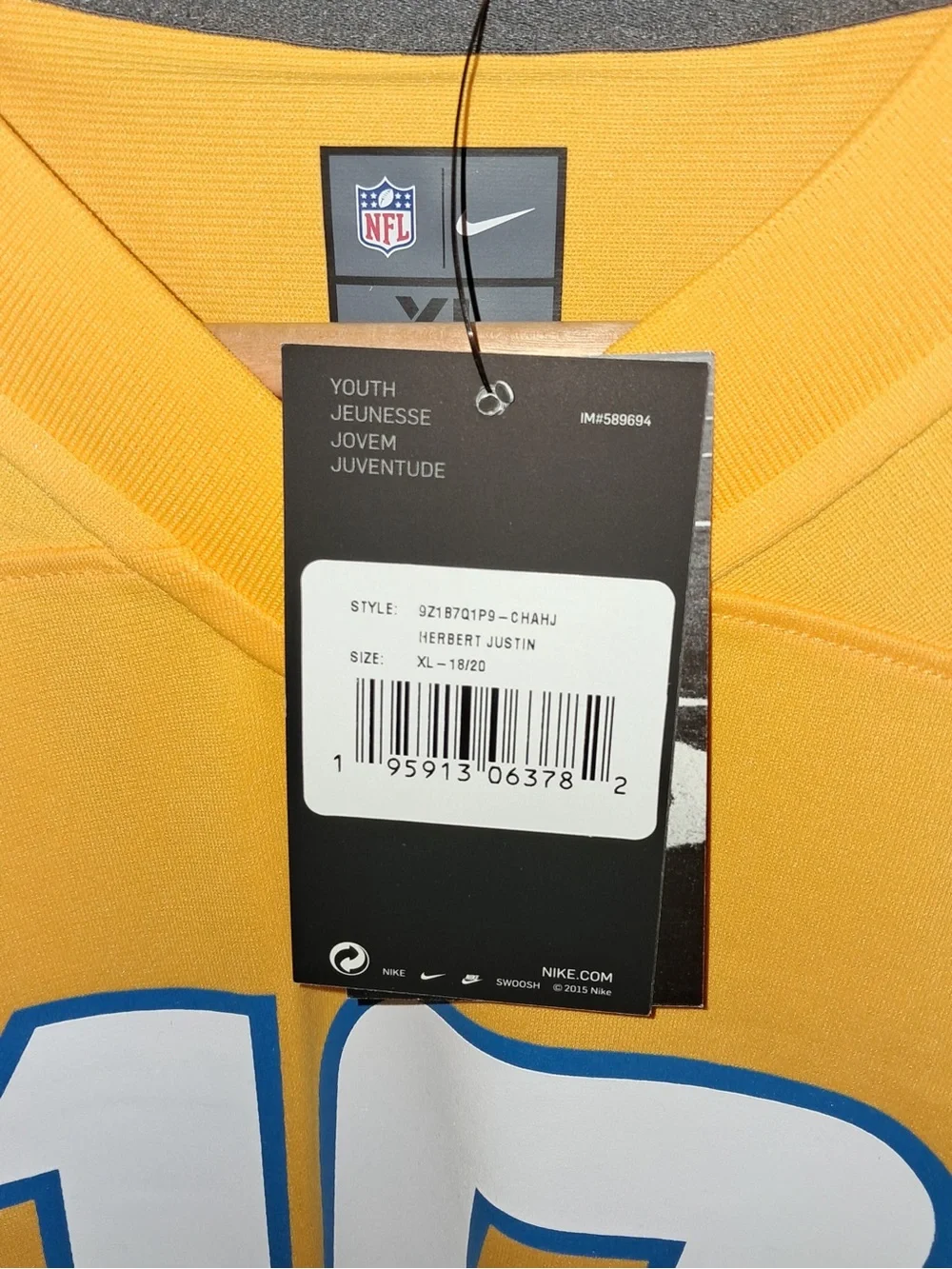 Justin Herbert Los Angeles Chargers Nike NFL youth Jersey XL